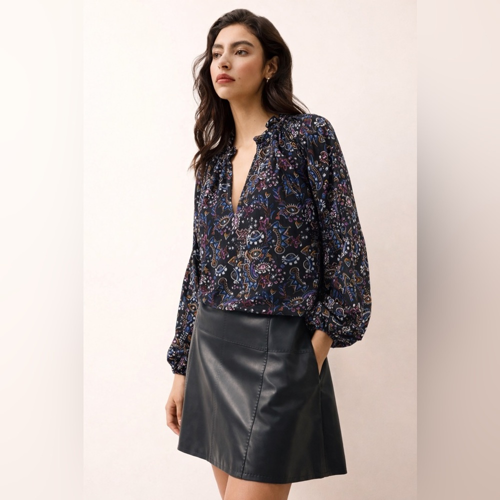 Marie Oliver Lennon Blouse in Mystic Art